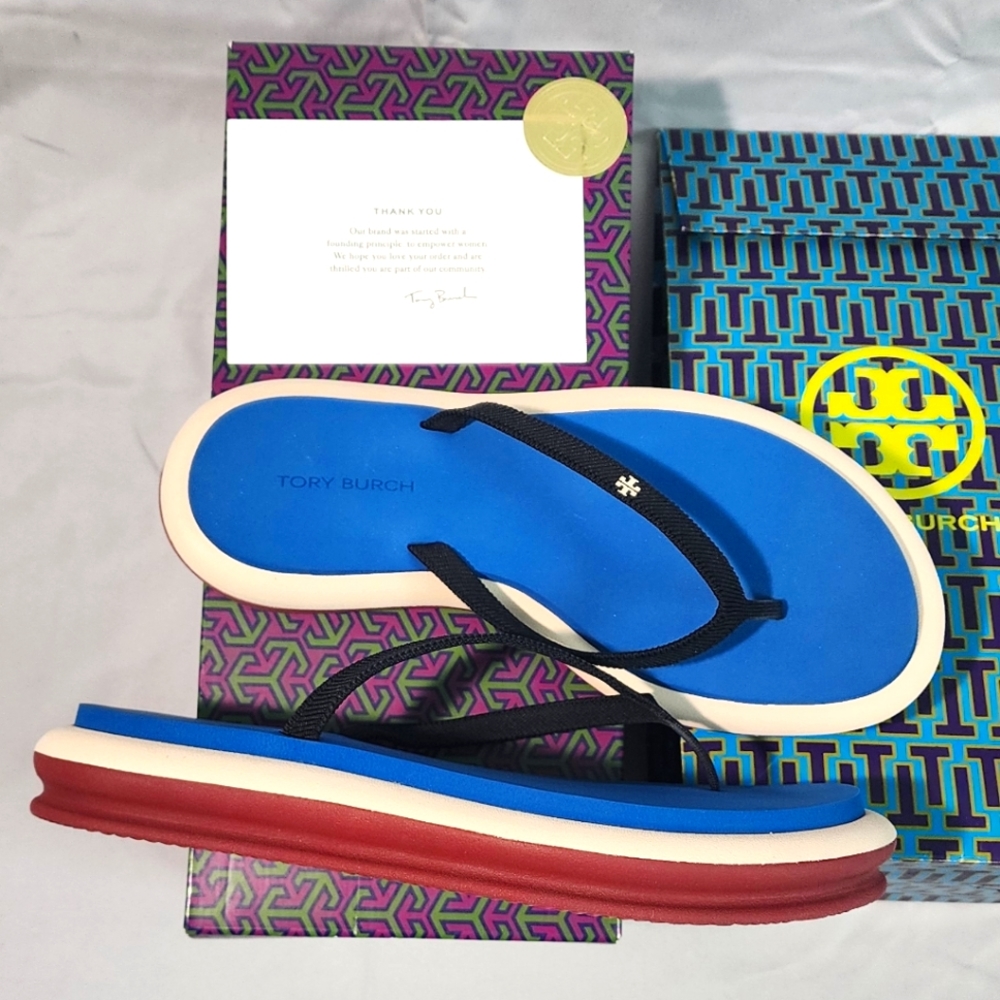 New Tory Burch Platform Layered Flip-Flop 135005 size 7